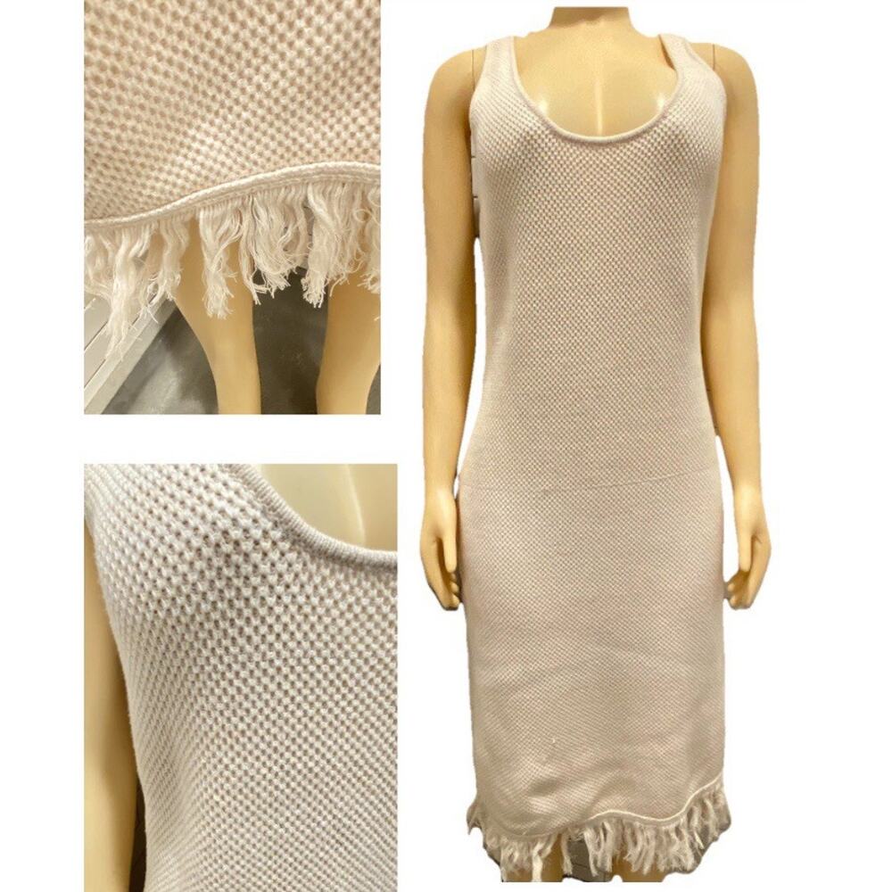 Future Collective Alani Noelle Crochet Boho Midi Fringe Dress‎ Plus XXL Cream